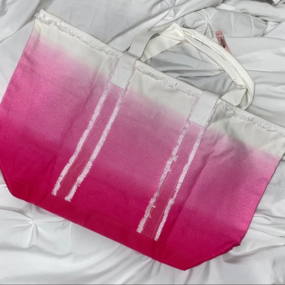 NWT Victoria’s Secret Frayed Ombré Tote Bag - Picture 4 of 4